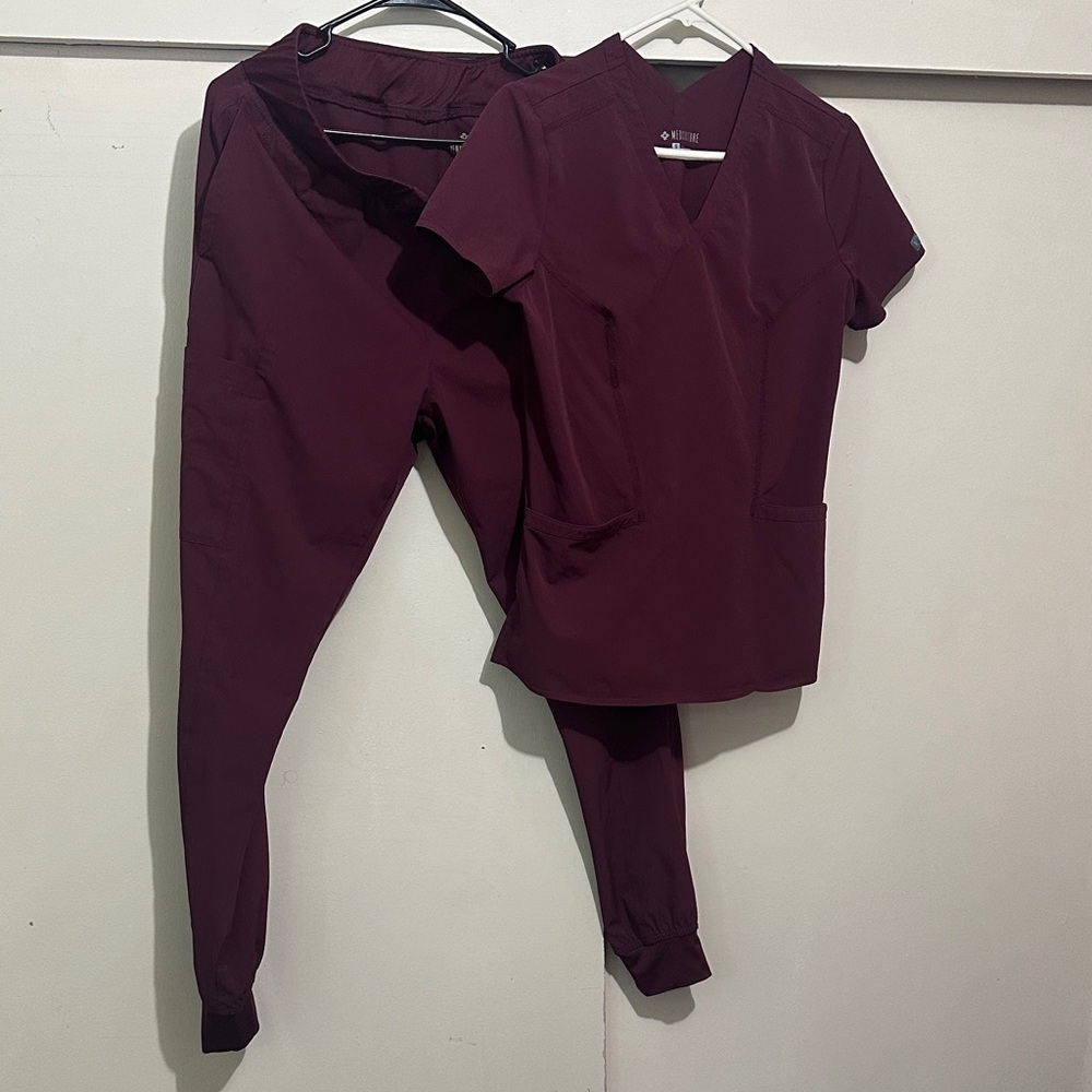 Med Couture Burgundy Scrub Set